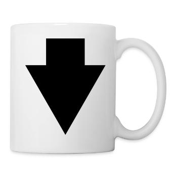 pfeil nach unten arrow down - Tasse - Weiß - Rechts