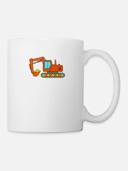 Chantier de construction d'excavatrice - Mug blanc - blanc