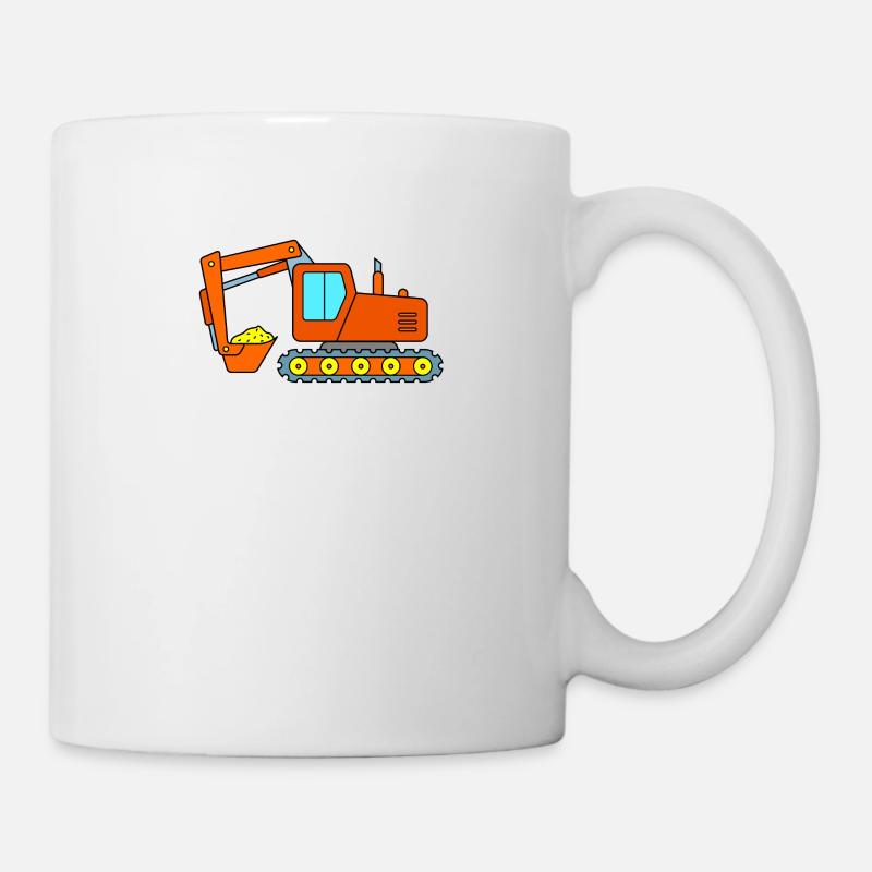 Raupenbagger Bagger Baustelle - Tasse - Weiß