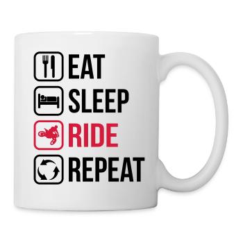 Eat Sleep Ride Repeat - Tasse - Weiß - Rechts