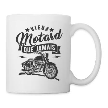 vieux motard que jamais - Mug blanc - blanc - Droite