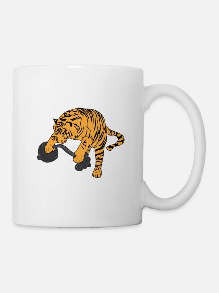 Weightlifting Tiger - Mug - white