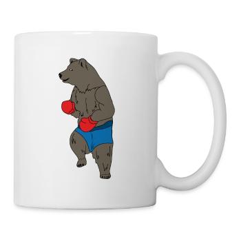 Boxen Bär - Tasse - Weiß - Rechts