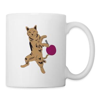 Chat de tennis de table - Mug blanc - blanc - Droite