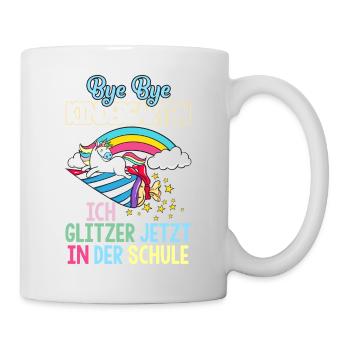 Einhorn 1. Klasse Einschulung Schulanfang Geschenk - Tasse - Weiß - Rechts