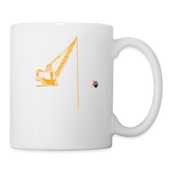 Shirt crane fun construction site gift idea saying - Mug - white - Right
