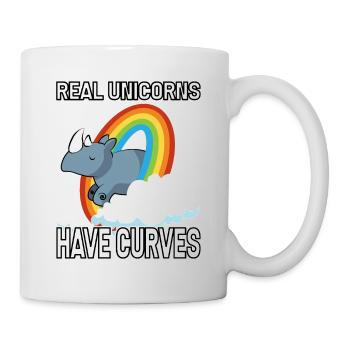Les vraies licornes ont des courbes - Mug blanc - blanc - Droite