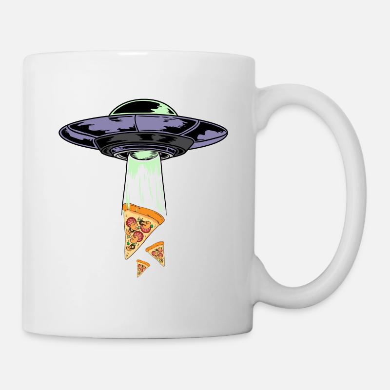 Ufo Alien Pizza Abduction - Tasse - Weiß