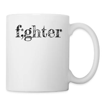 fighter kämpfer geschenkidee semikolon depression - Tasse - Weiß - Rechts