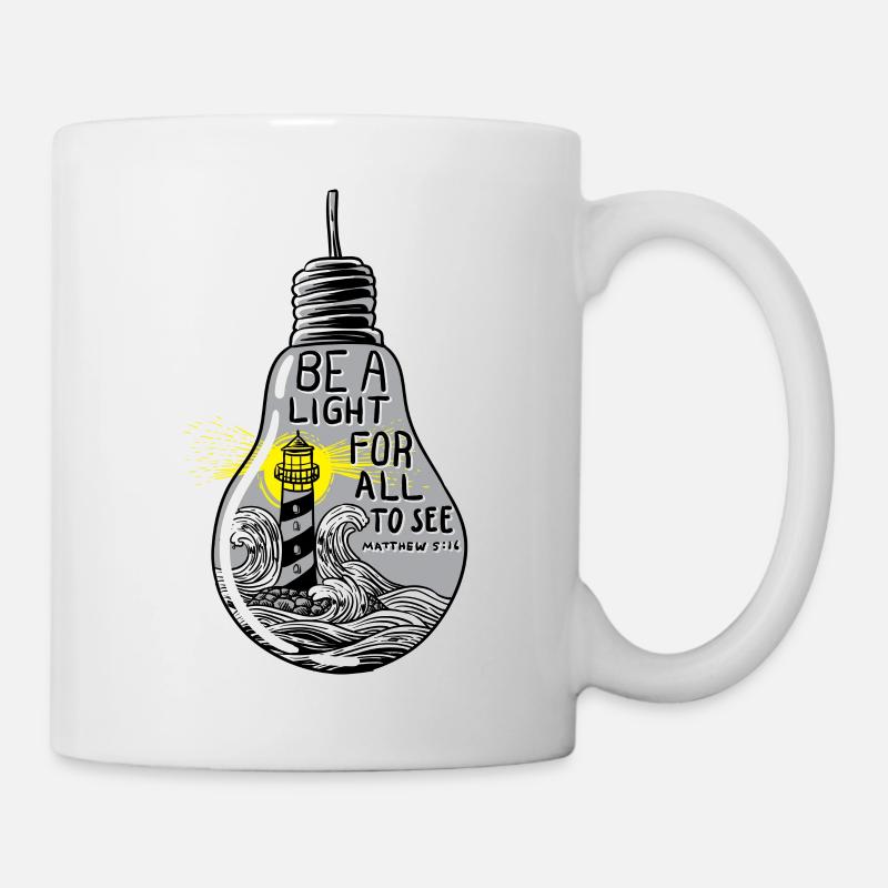 Bible inspirational quote Be a light for all - Mug - white