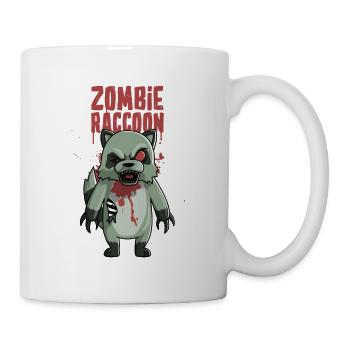 Ich liebe Zombie Waschbär Halloween Tier Geschenk - Tasse - Weiß - Rechts