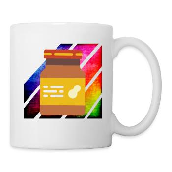 Bunte Retro Erdnussbutter - Tasse - Weiß - Rechts
