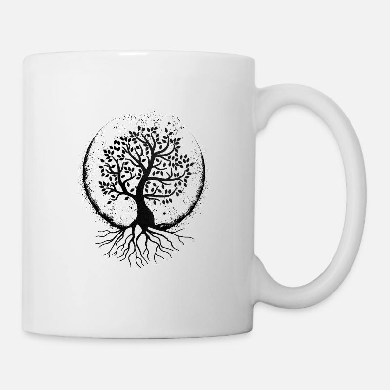 Lebensbaum (heller Hintergrund) - Tasse - Weiß