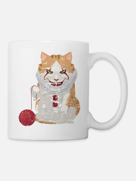 Halloween Horror Katze - Tasse - Weiß