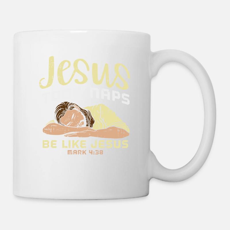 Lustiges Jesus macht auch ein Nickerchen Geschenk - Tasse - Weiß