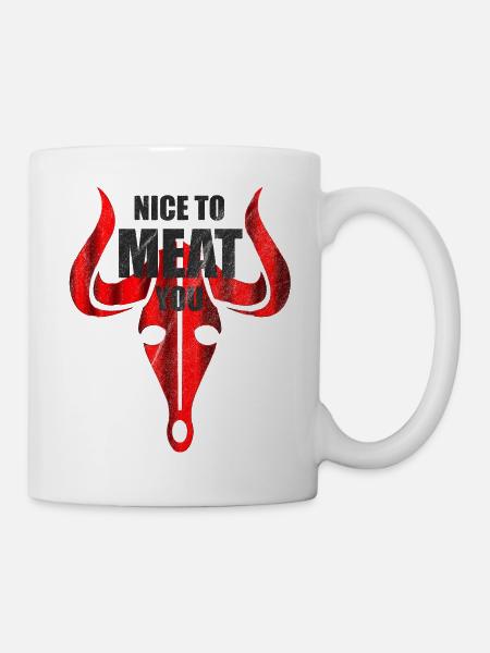 Nice to meat you - Grillen Fleisch Steak - Tasse - Weiß