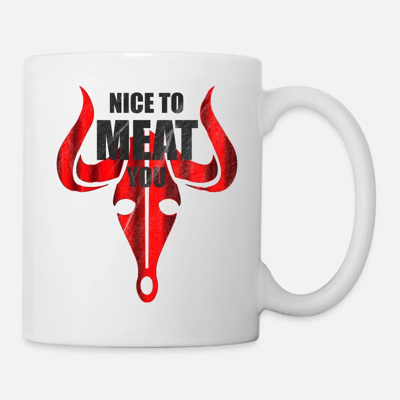 Nice to meat you - Griller steak viande - Mug blanc - blanc
