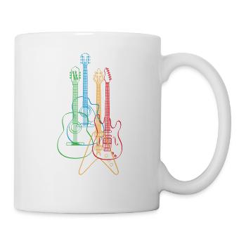 Chemise de guitare classique électrique acoustique colorée - Mug blanc - blanc - Droite