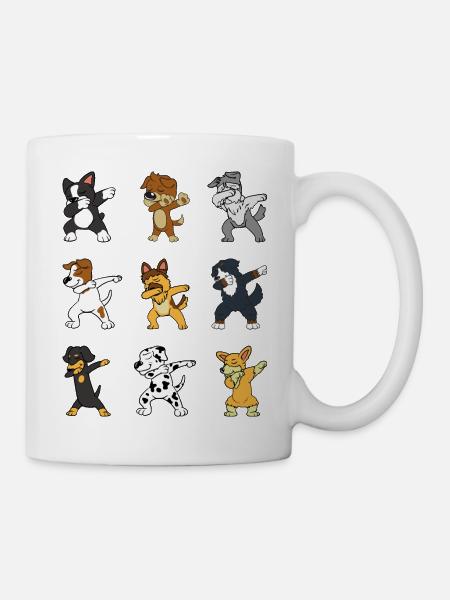 Tamponner Dab Shepherd Dalmatien Teckel Corgi - Mug blanc - blanc