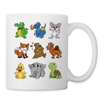 Crocodile Dragon Mouse Camel Fox Bear Duck Elephant - Mug - white - Right