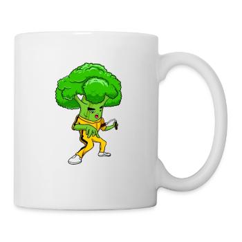 Broccolee Martial Arts Fun Karate Broccoli Shirt - Tasse - Weiß - Rechts