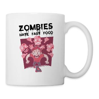 zombies hate fast food - zombie motif saying - Mug - white - Right