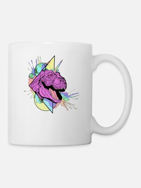 Dinosaure Rose Licorne - Mug blanc - blanc