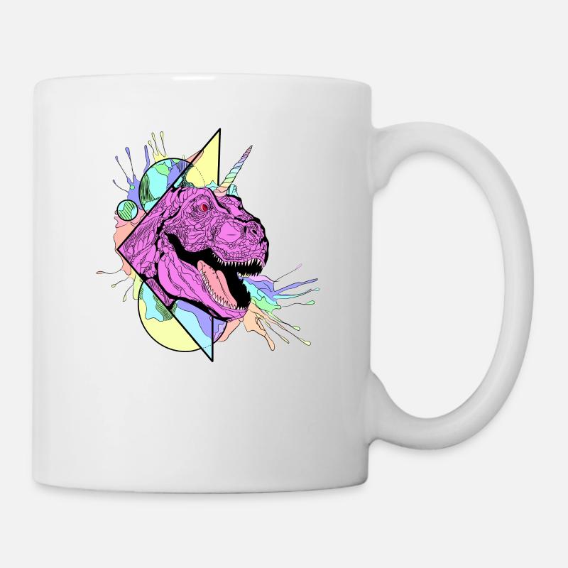 Dinosaur Pink Einhorn - Tasse - Weiß