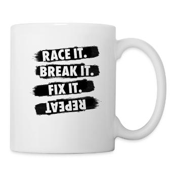 La course Le casser Fixez le. Répéter le cadeau - Mug blanc - blanc - Droite