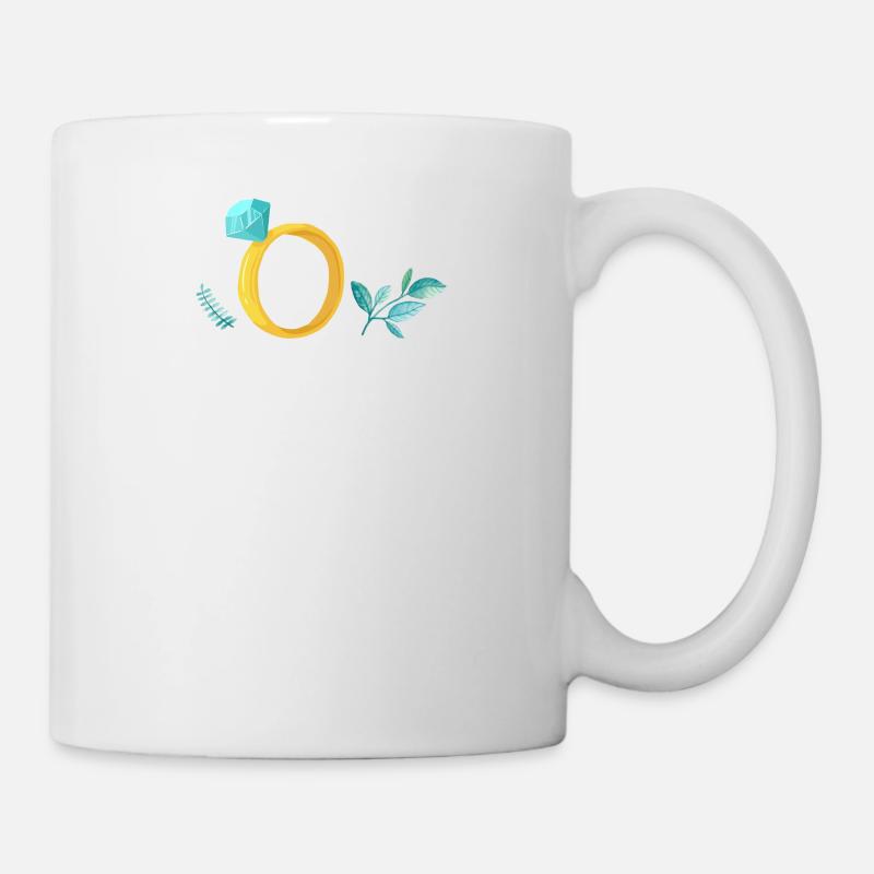 Ring Verlobungsring Junggesellinnenabschied - Tasse - Weiß