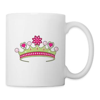 Diadem Krone Prinzessin Geschenkidee girly pink - Tasse - Weiß - Rechts