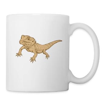 Bearded dragon asks for Locust Reptile Lizard - Mug - white - Right