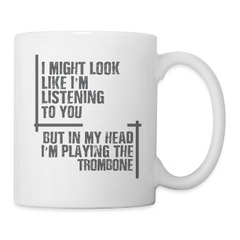 Trombone playing in my head - Mug - white - Right