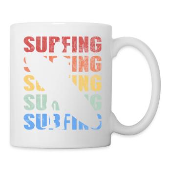 Retro Vintage Style Surfing Surfers Surfboard - Mug - white - Right