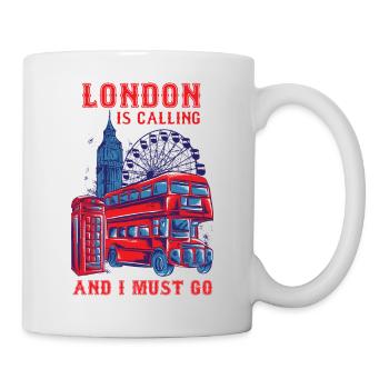 London calling shirt travel vintage England - Mug - white - Right