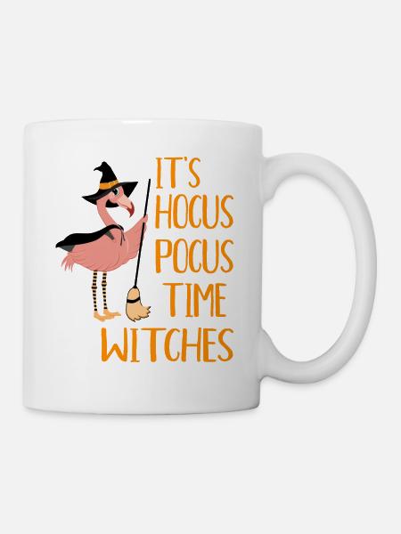 It's Hocus Pocus Time Witches Funny Flamingo - Tasse - Weiß