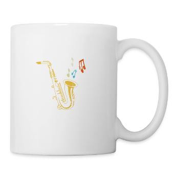 Notes de musique saxophone T-shirt musique jazz - Mug blanc - blanc - Droite