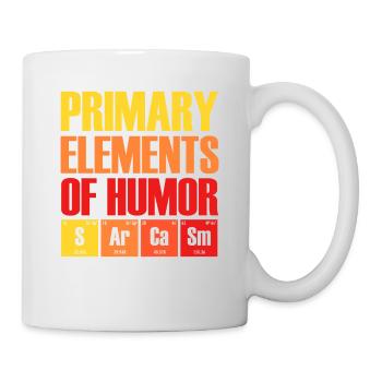 Éléments primaires de l'humour - Mug blanc - blanc - Droite