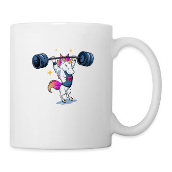 Unicorn weightlifting Einhorn Gewichtheben Gym Fit - Tasse - Weiß - Rechts