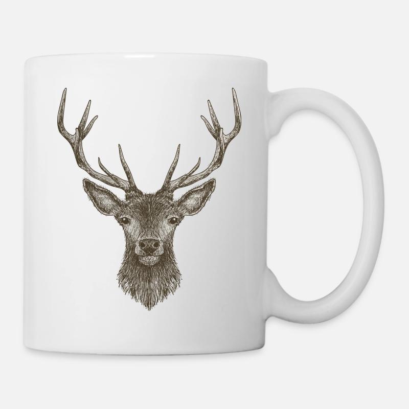 Hirsch Geweih - Tasse - Weiß