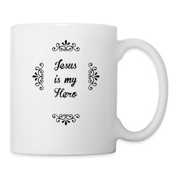 JÉSUS EST MON HEROS JESUS CHRIST MY HERO CROSS - Mug blanc - blanc - Droite