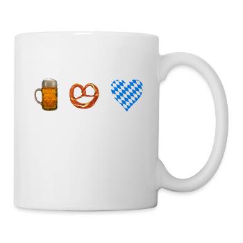 Bier und Breze Bayern - Tasse - Weiß - Rechts