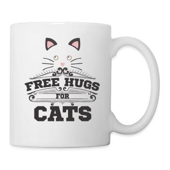 Free hugs for cats - Tasse - Weiß - Rechts