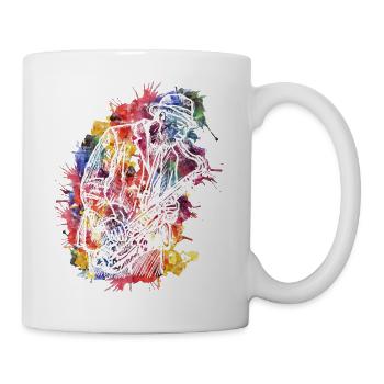 Abstrakt Saxophon - Tasse - Weiß - Rechts