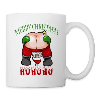 Frecher Weihnachtsmann Hintern - Tasse - Weiß - Rechts