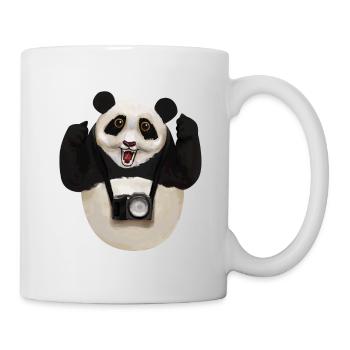 Panda Pandabär Fotograf Fotografie Photo Geschenk - Tasse - Weiß - Rechts