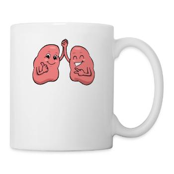 Lunge Lungenflügel Anatomie Atmen Atmung - Tasse - Weiß - Rechts