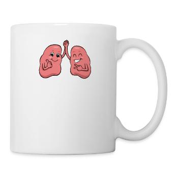 Lunge Lungenflügel Anatomie Atmen Atmung - Tasse - Weiß - Rechts