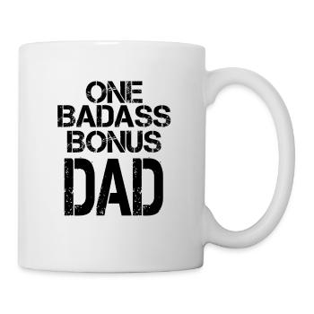 One Badass Bonus Dad - Tasse - Weiß - Rechts