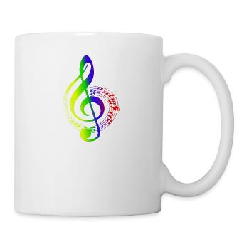 Colorful clef music notes musician - Mug - white - Right